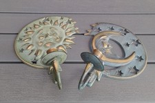 Partylite Kerzenhalter " Sonne + Mond " Set Vintage 1994 Messing Party Lite RAR