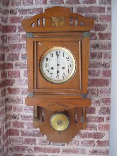 Antiker holz regulator wanduhr - antiker, holz-regulator