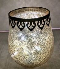 Windlicht antik gold – Teelichthalter orientalisch - Höhe 20 cm mit Lichterkette