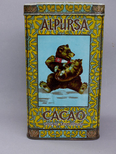 Uralte blechdose alpursa - blechdose, cacao