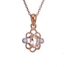 9 kt Morganit Diamant Collier