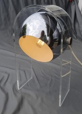 70er Vintage Plexiglas Chrom Augapfel Tischleuchte UFO