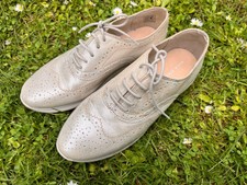 Pier one hochwertige Leder Halbschuhe metallic Gr.38 creme impressionen