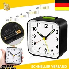 Wecker Analog Leise ohne Ticken mit Nachtlicht Alarm Lautlos Schlummerfunktion