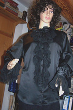 Damen Bluse Satin Kunstseide