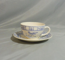 Oiseau Bleu v. Gien , Frühstückstasse Ø 11 cm + Untertasse Ø 18 cm
