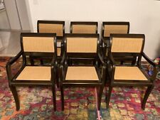 vollholz-palisander-armlehnstühle mit rattan 6 stück mit sitzpolstern