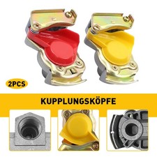 Traktor LKW Druckluft Kupplung Werkstattanschluss M22 Set rot gelb Kupplungskopf