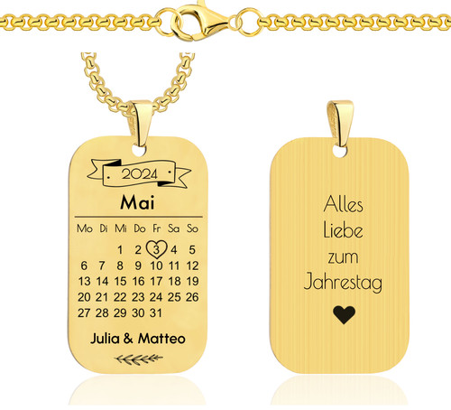 Dog tag herren gold - tag,