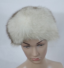 100% POLAR FUCHSPELZ Luxus Mütze Traumhaft Elegant Weich Natur Winter Herbst