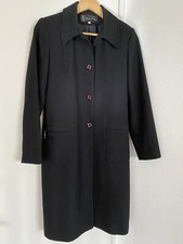 CERRUTI DAMENMANTEL TIEFSCHWARZ GR ITALIEN 38 REVERSKRAGEN 95% WOLLE 5% CASHMERE