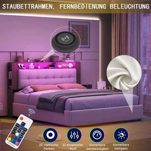 Boxspringbett 140x200 mit - boxspringbett, cm