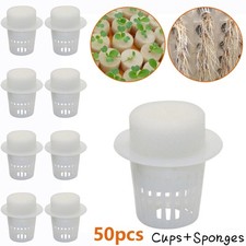 50×Tlg Hydrokultur Pflanze Wachsen Netz Tasse Aeroponisch Aquaponic Topf Korb✅
