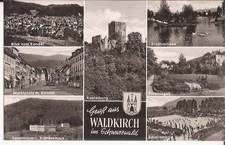 AK Gruß aus Waldkirch im Schwarzwald mit Schwimmbad, Marktplatz u. a. um 1965