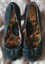 MISS L FIRE - SCHWARZER PUMPS MIT SCHLEIFE/ABEND-/FREIZEITSCHUHE - GRÖSSE 5 - US 6 - EUR - 39