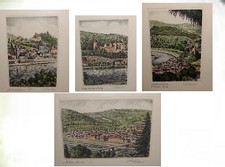 Konvolut älterer Bilder/Bild,z.B. Burg Zwingenberg,Hirschhorn IN,4 Burgenblick