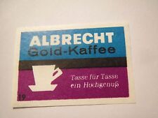 Albrecht Aldi-Markt - Albrecht Kaffee Gold / Streichholzetikett