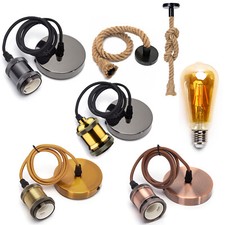 E27 Lampenfassungen Pendelleuchte Hängelampe Vintage Nostalgie Retro LED Leuchte