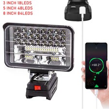90W LED Arbeitsleuchte Für Makita Liion Akku 18V Baustrahler Aufladbar Flutlicht
