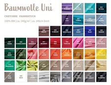 Baumwollstoff uni Meterware Popeline 100% Baumwolle Fahnentuch Ökotex 50x148cm