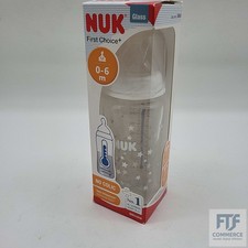 NUK First Choice+ Glasflasche | 0-6 Monate | Temperaturkontrolle | Silikonsauger