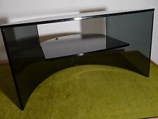 Designer TV/Phono Tisch, schwarzer Glastisch m. einem Zwischenboden TOP-Zustand
