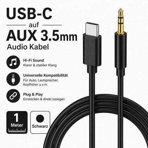 Usb auf aux - 3,5mm, audio