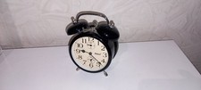 alter mechanischer Wecker mit Doppelglocke , Mebus , schwarz ( c )