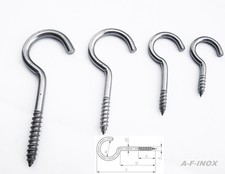 Schraubhaken Holzgewinde 9080 Edelstahl VA Wäscheleine Hakenschrauben  a2