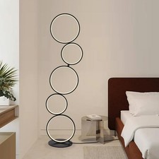 SUNLLOK Moderne 5 Ringe Dimmbare LED Stehlampe für Wohnzimmer, Industrielle