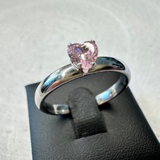 Ring versilbert rosa Herz