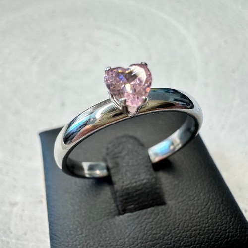 Ring versilbert rosa herz - ring,
