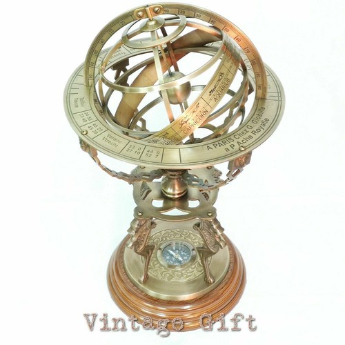 Antik messing weltkugel - messing,