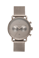 Paul Valentine Deserta 40mm Herren Armbanduhr Beige Mesh Edelstahl - Neu