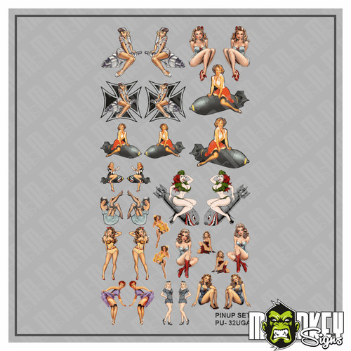 Tlg aufkleber set pinups - ,