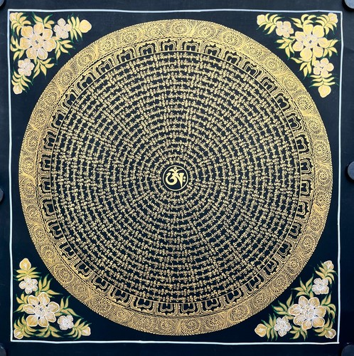 Mantra mandala thangka - om,