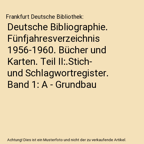 Deutsche bibliographie - deutsche,