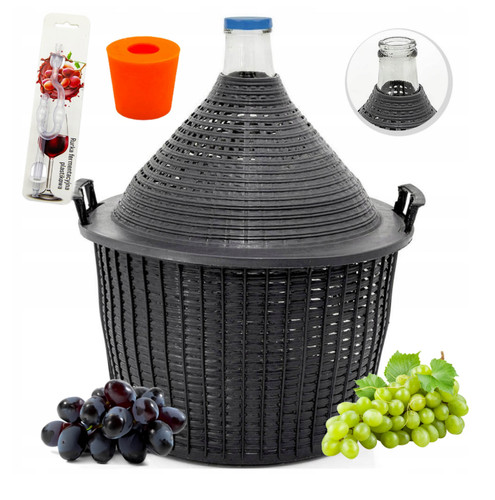 Weinballon 15l mit korb - weinballon,