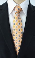 NEU - ATWARDSON Anlass/Business Krawatte -orange m. Paisleymuster - Seide - Slim