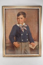 Q28Q23- Emil Firnrohr (1881-1968) Gemälde Porträt Knabe signiert datiert 1939