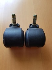 2 Stück Möbelrollen 50 mm, Stift Ø10 x ca.28mm, Hartbodenrollen, Kunststoff