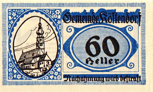 Notgeld gemeinde köstendorf - gemeinde,