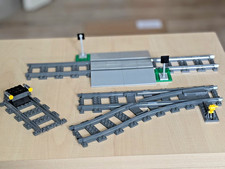 LEGO City Eisenbahn Bahnübergang, 4 gerade Schienen, Prellbock und Weiche !NEU!