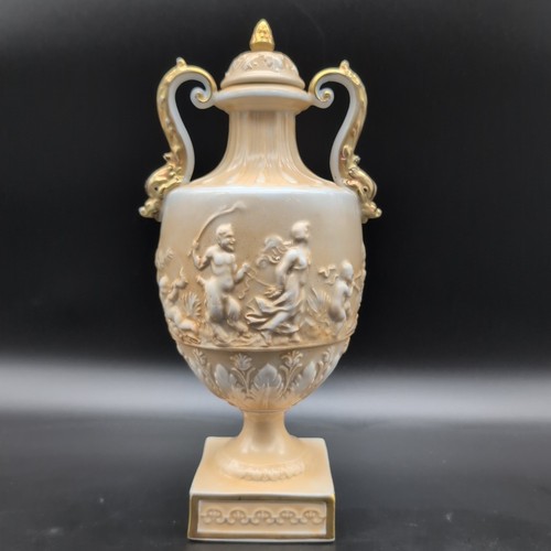 Deckelvase plaue schierholz - deckelvase,