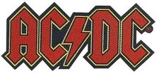 AC/DC Red Logo Cut Out  gewebter Aufnäher - woven Patch Neu & Official!
