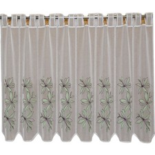 BLÜTE Scheibengardine Bistrogardine Panneau bestickt 45cm hoch lila grün