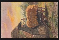 AK Landwirtschaft: TUCK'S POSTKARTE Zur Sommerszeit: Unterbringung der Heuernte