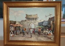 Horst Miesler Original, Öl Gemälde, Markt in Vietnam, Galerie Karst Berlin