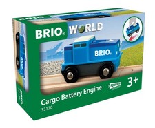 BRIO 33130 Batterie Lok - Blaue Batterie Frachtlok 3+ Jahre