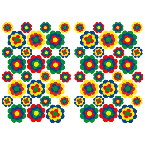 Stk pril blumen aufkleber - stk.,